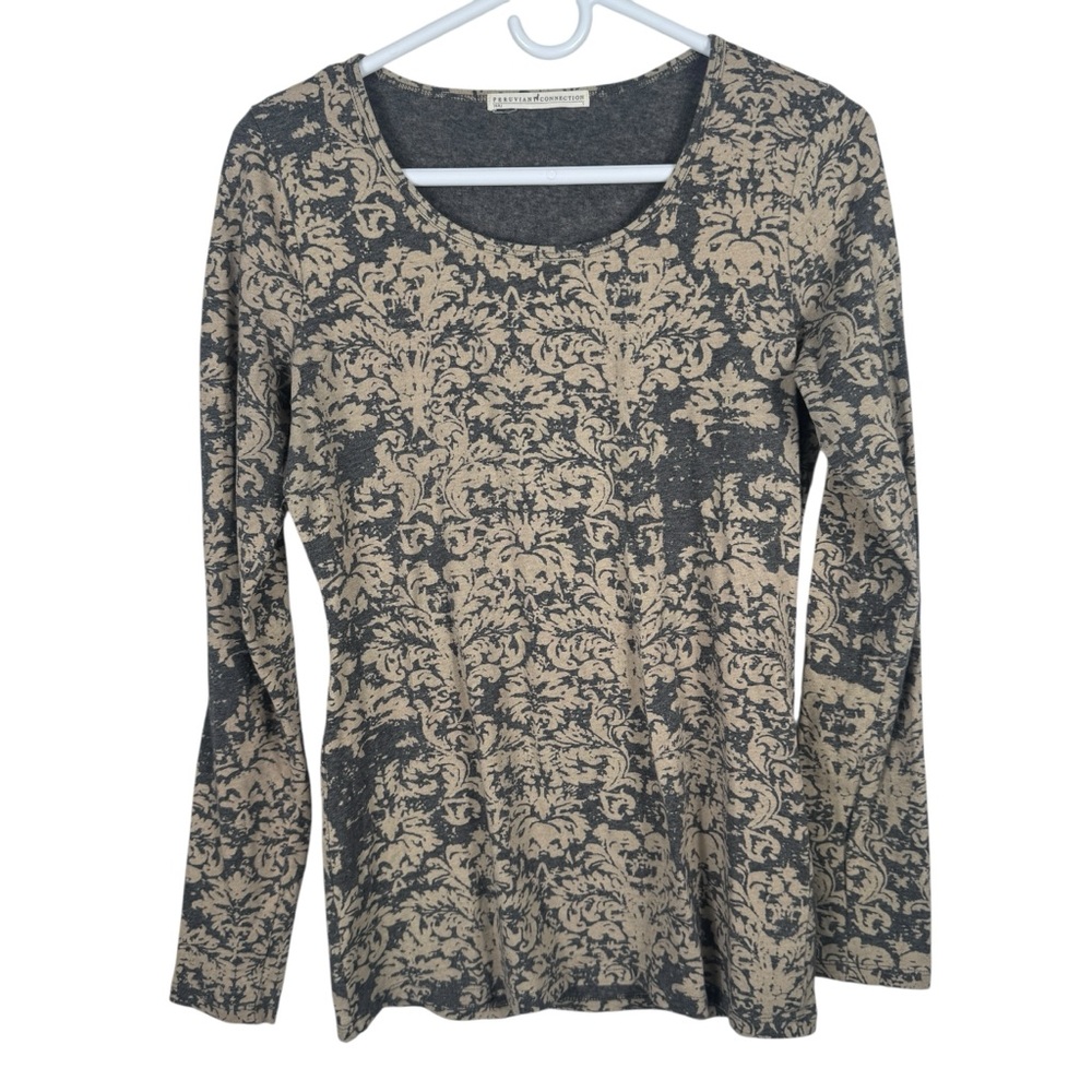 Peruvian Connection Cotton Patterned Long Sleeve … - image 1